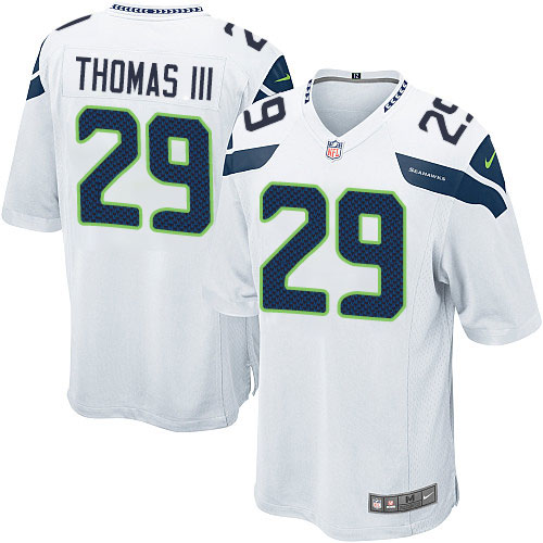 Men's Game Earl Thomas III Nike Jersey White Road - #29 NFL Seattle Seahawks